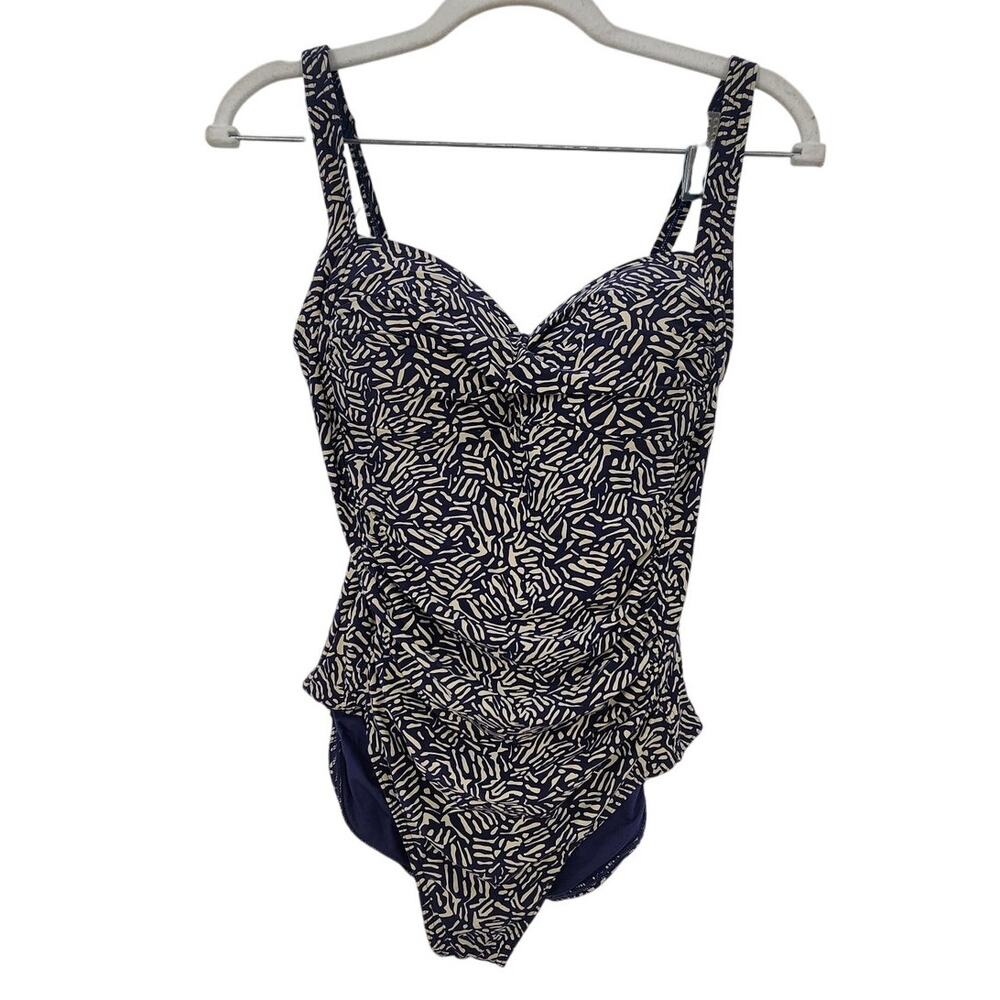 Bond-Eye Australia Nip Tuck Joanne Tummy Control Size 6 Blue‎ Ivory Navy - Picture 2 of 11